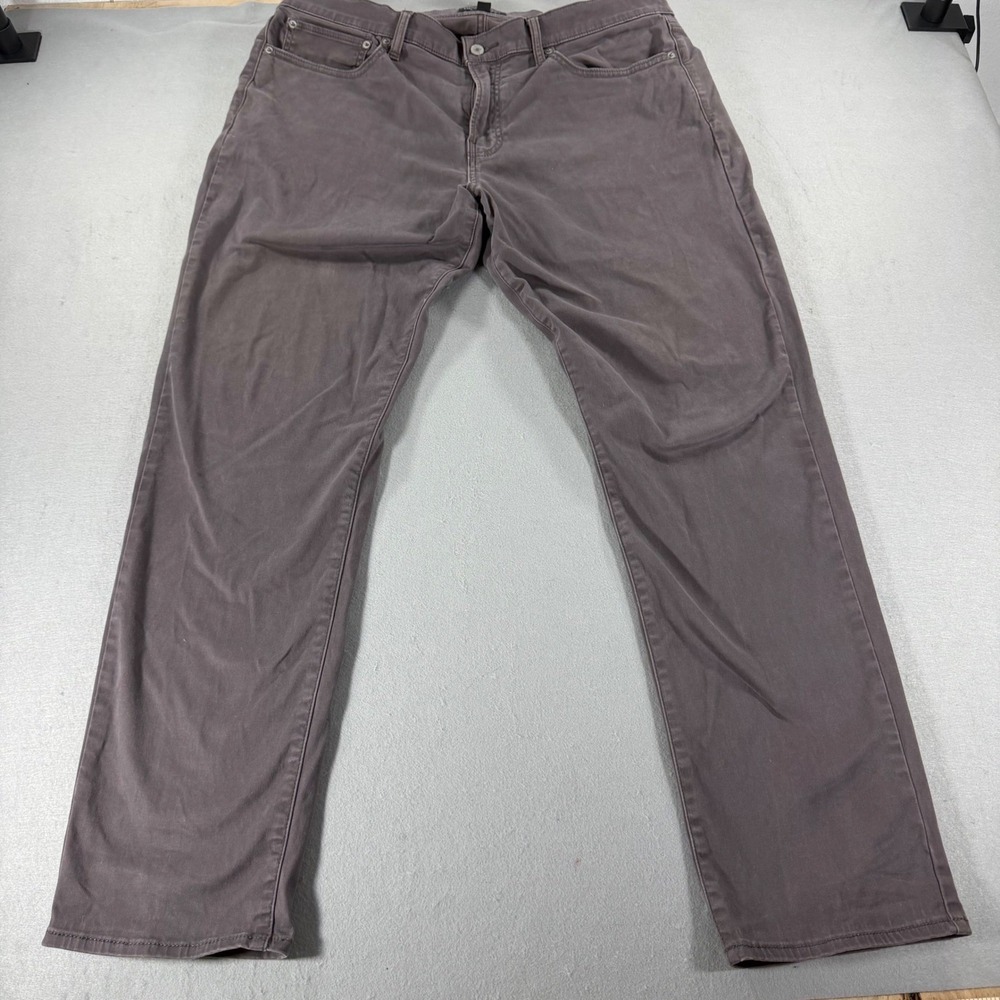 Lucky Brand 121 Slim Straight Pants Mens‎ 38x32 Gray Purple Plum 5 Pocket Twill